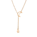Collar Colgante Estrella y Luna oro