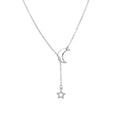 Collar Colgante Estrella y Luna plata