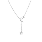 Collar Colgante Estrella y Luna plata