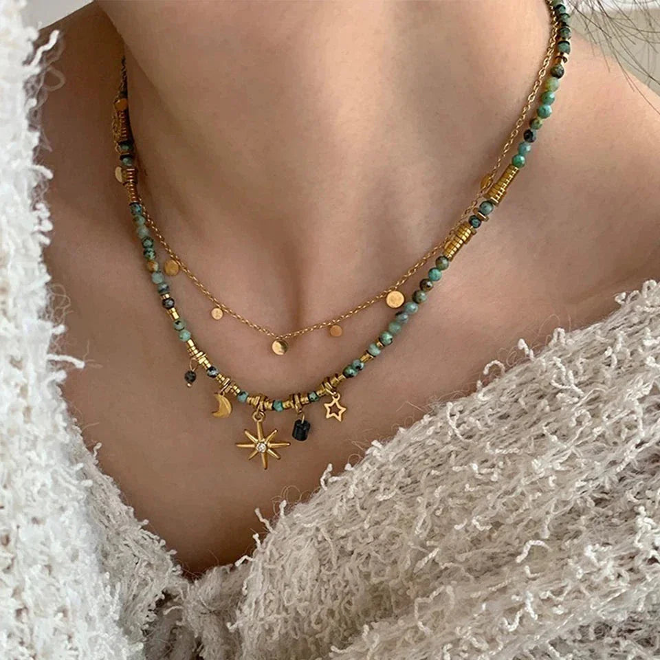 Collar con Colgante de Estrella Estilo Bohemio