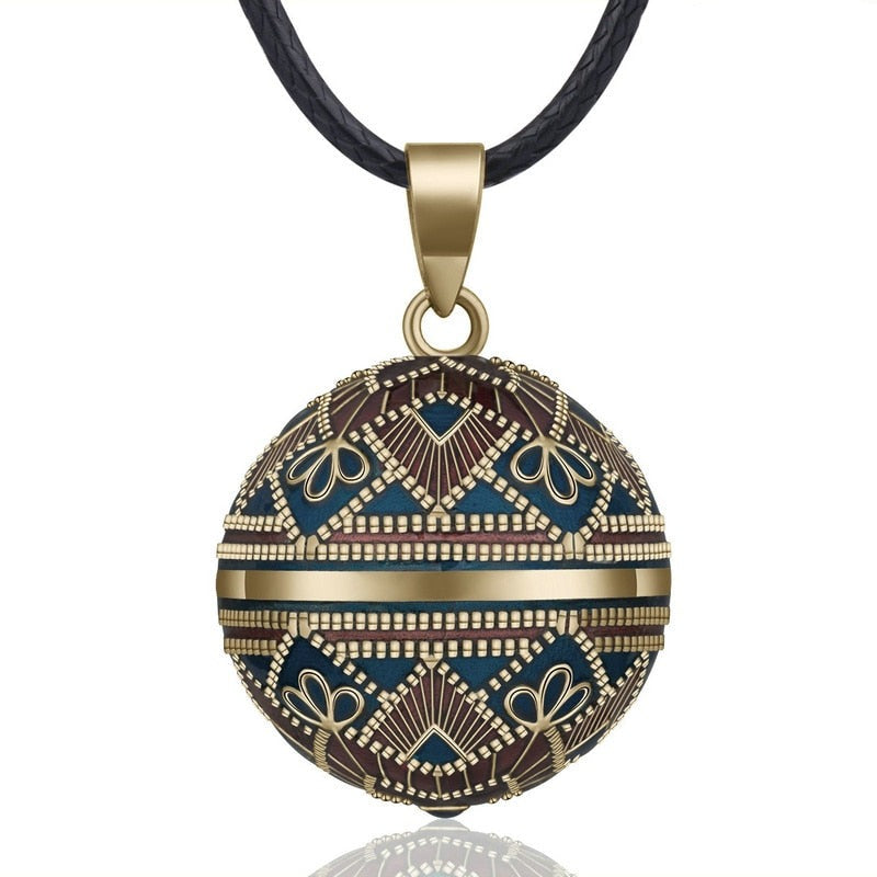 Collar Colgante para Mujer Embarazada Bola de Embarazo Mexicana azul