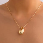Collar Colgante Gota de Agua Grande Elegante oro