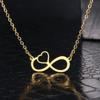 Collar Colgante Mujer Símbolo Infinito y Corazón oro