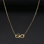 Collar Colgante Mujer Símbolo Infinito y Corazón oro