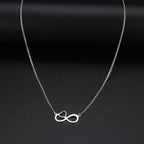 Collar Colgante Mujer Símbolo Infinito y Corazón plata