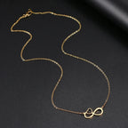 Collar Colgante Mujer Símbolo Infinito y Corazón oro