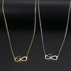 Collar Colgante Mujer Símbolo Infinito y Corazón oro