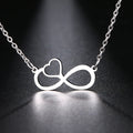 Collar Colgante Mujer Símbolo Infinito y Corazón plata