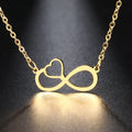 Collar Colgante Mujer Símbolo Infinito y Corazón oro