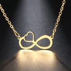Collar Colgante Mujer Símbolo Infinito y Corazón oro