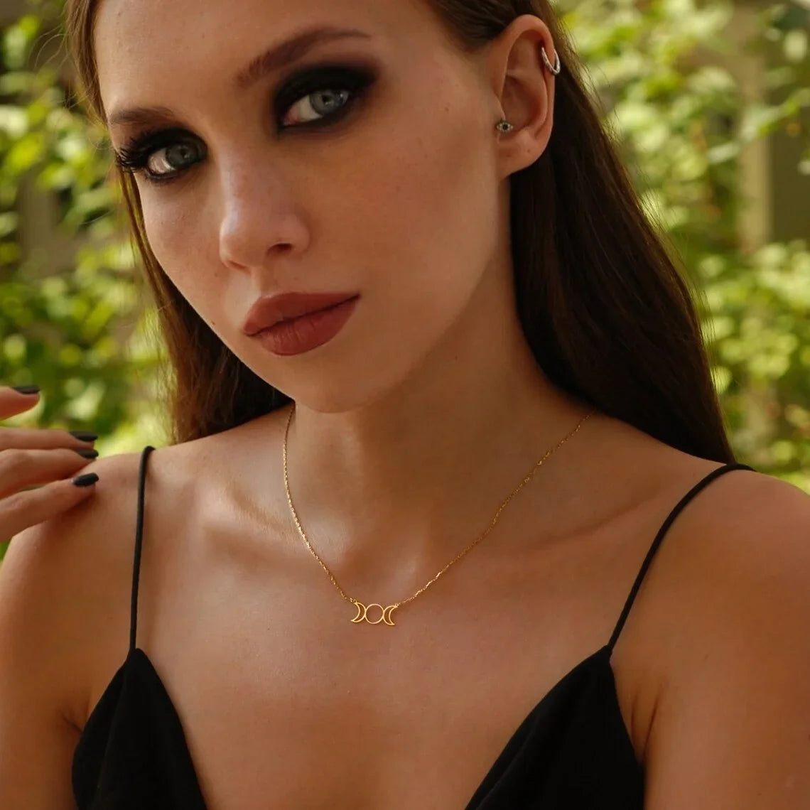 Collar Colgante Mujer Triple Luna Brujería Wicca