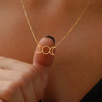 Collar Colgante Mujer Triple Luna Brujería Wicca