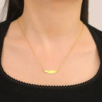 Collar Colgante Pluma Fina estilo b oro