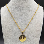 Collar Colgante Flor de Loto Cadena & Medallón oro