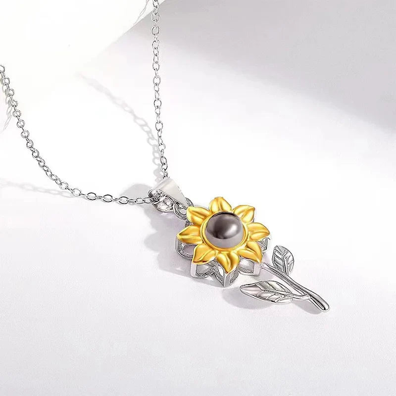 Collar Colgante Flor de Girasol