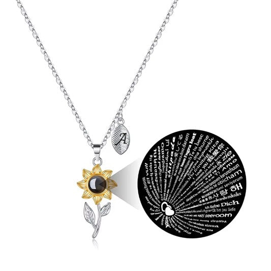 Collar colgante de flor de girasol