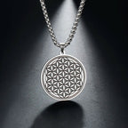 Collar Colgante Flor de la Vida Plata Hombre Mujer