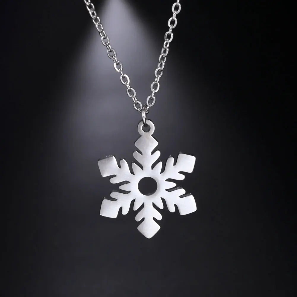 Collar Colgante Copo de Nieve Plata