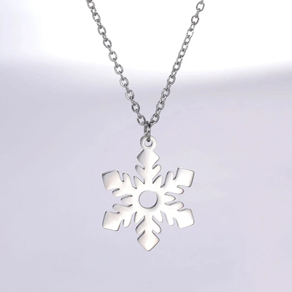 Collar Colgante Copo de Nieve Plata