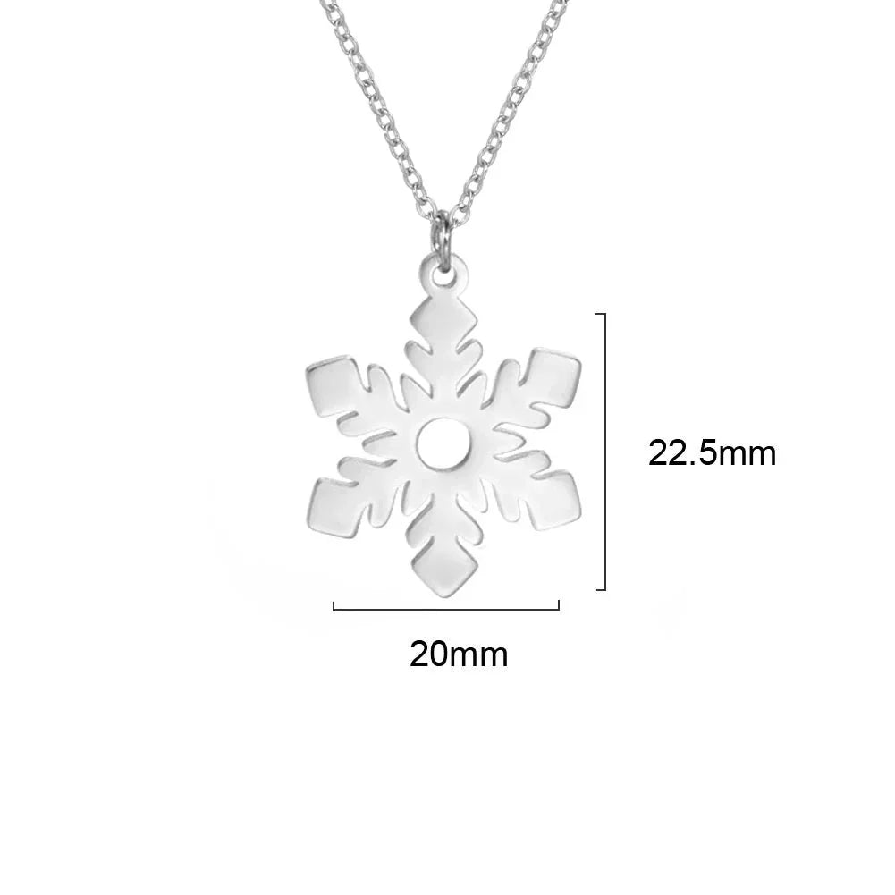 Collar Colgante Copo de Nieve Plata