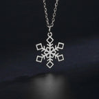 Collar Colgante Copo de Nieve Invierno plata