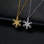 Collar Colgante Copo de Nieve Invierno oro