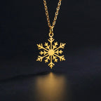 Collar Colgante Copo de Nieve Invierno oro