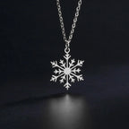 Collar Colgante Copo de Nieve Invierno plata