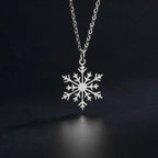 Collar Colgante Copo de Nieve Invierno plata