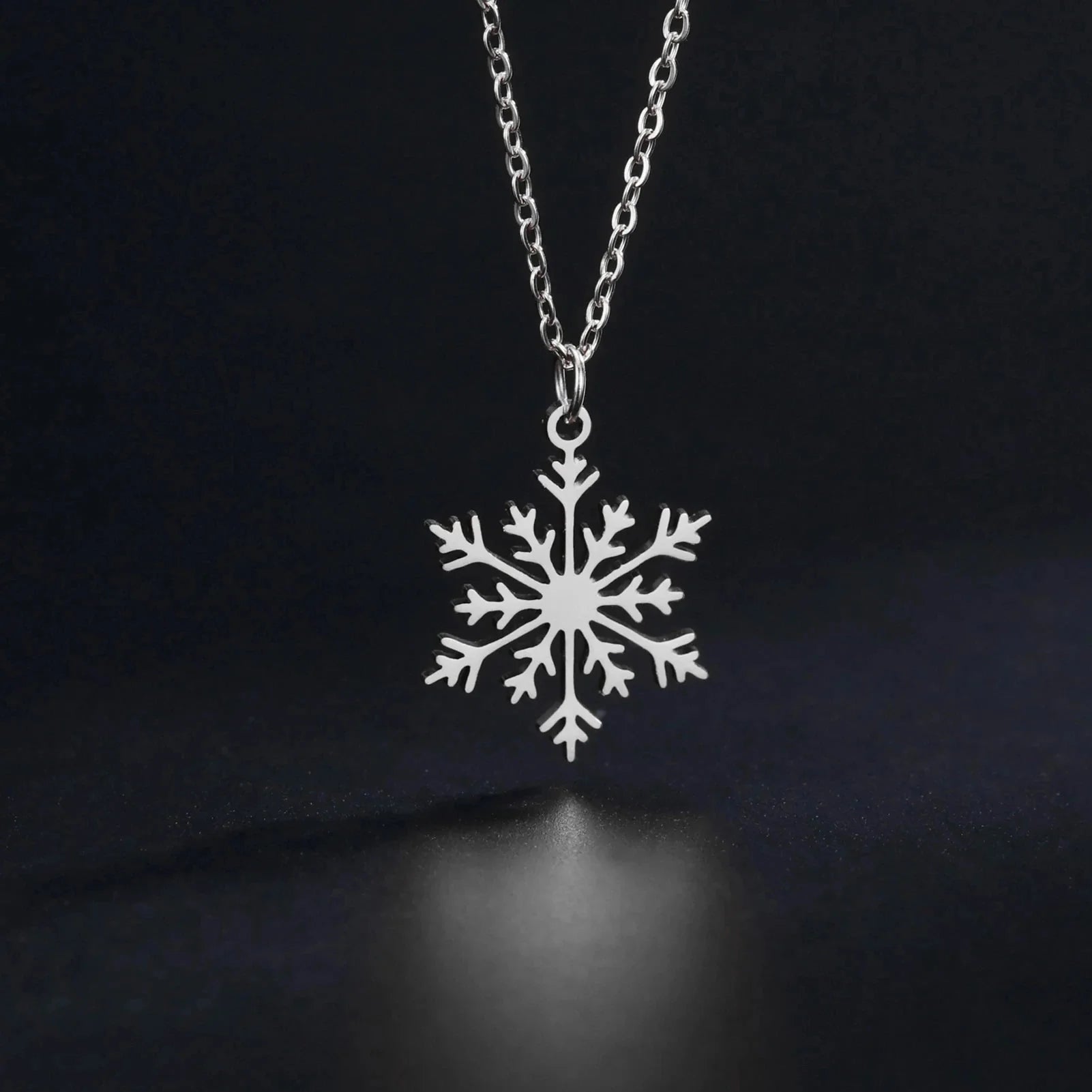 Collar Colgante Copo de Nieve Invierno plata
