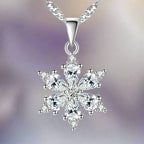 Collar Colgante Copo de Nieve Invierno Mujer Plata