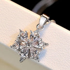 Collar Colgante Copo de Nieve Invierno Mujer Plata