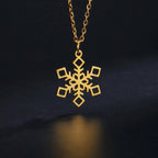 Collar Colgante Copo de Nieve Invierno oro