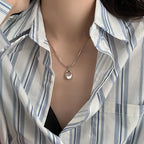 Collar Colgante Gota de Agua Hueca plata