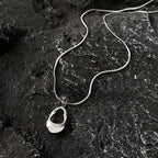 Collar Colgante Gota de Agua Hueca plata