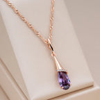 Collar con Colgante de Gota de Agua con Perla de Circonio