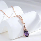 Collar con Colgante de Gota de Agua con Perla de Circonio