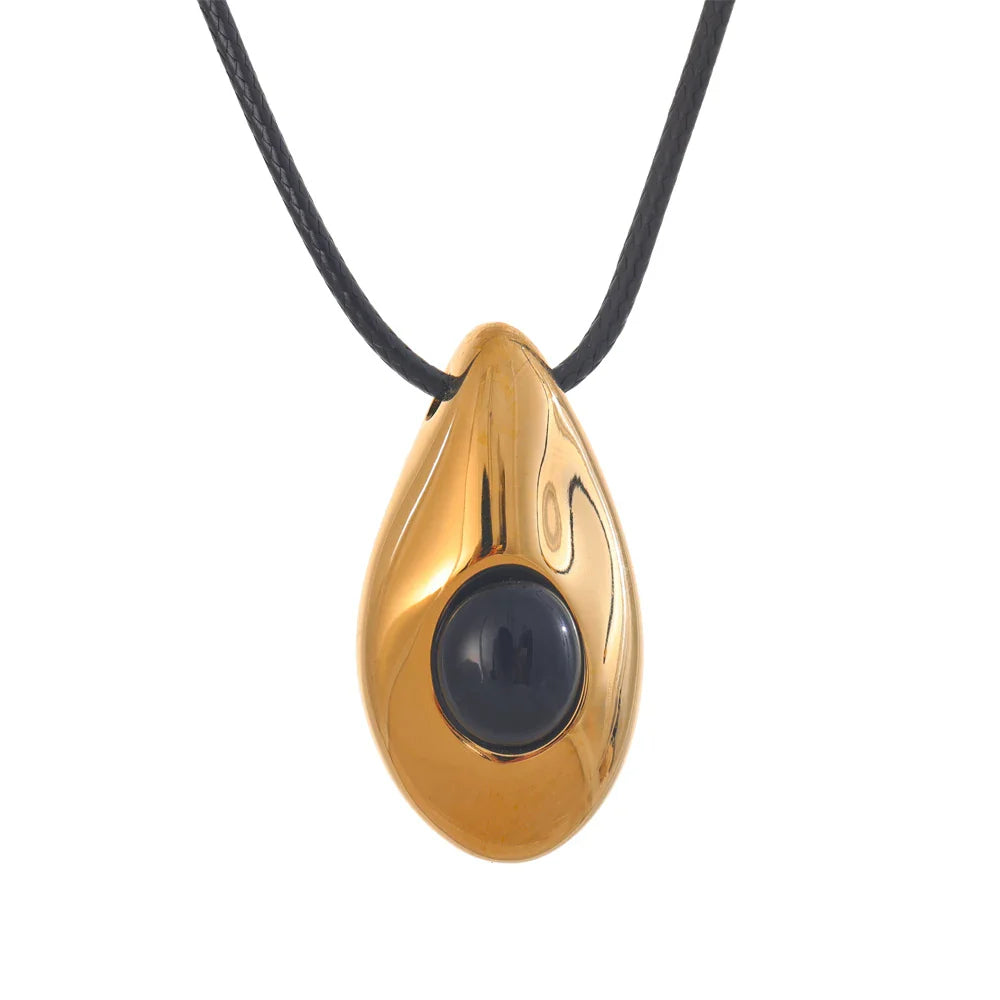 Collar con Colgante Gota de Agua Estilo Bohemio oro