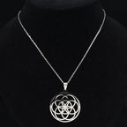 Collar Colgante Semilla de la Vida Hombre Mujer plata