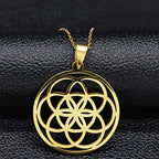 Collar Colgante Semilla de la Vida Hombre Mujer oro
