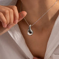Collar con Colgante de Gran Gota de Agua en plata