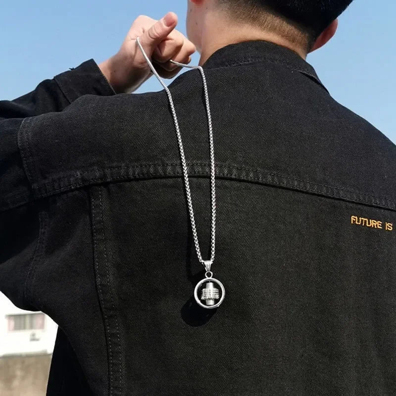 Collar con Colgante Giratorio para Hombre Antiestrés