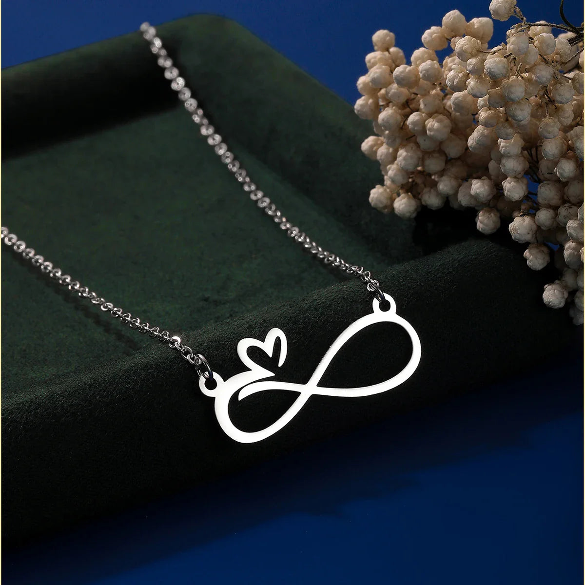 Collar Colgante Infinito Corazón plata