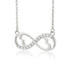 Collar Colgante Infinito Corazón y Circonio plata