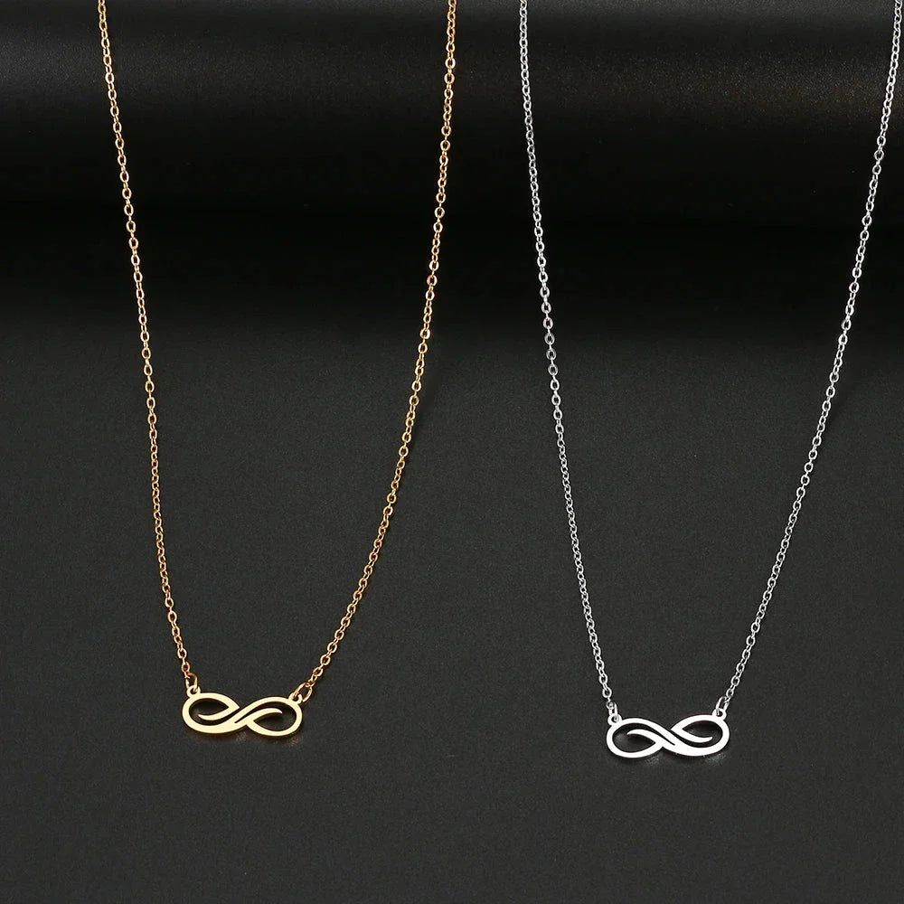 Collar Colgante Infinito Dorado Mujer plata