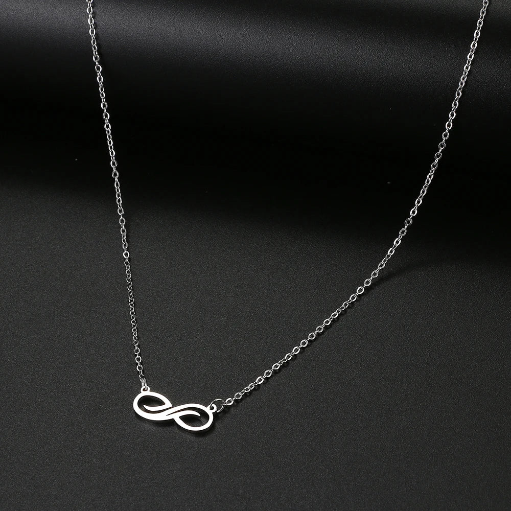 Collar Colgante Infinito Dorado Mujer plata