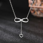 Collar Colgante Infinito y Corazón plata
