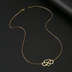 Collar Colgante Infinito y Corazón para Mujer en oro