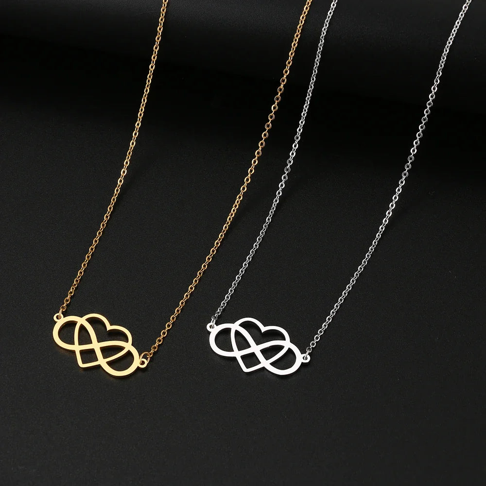 Collar Colgante Infinito y Corazón para Mujer en plata