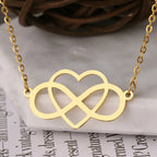 Collar Colgante Infinito y Corazón para Mujer en oro
